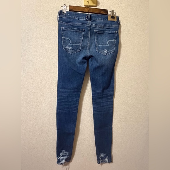 American Eagle Outfitters Blue Distressed Skinny Jeans - Picture 3 of 6